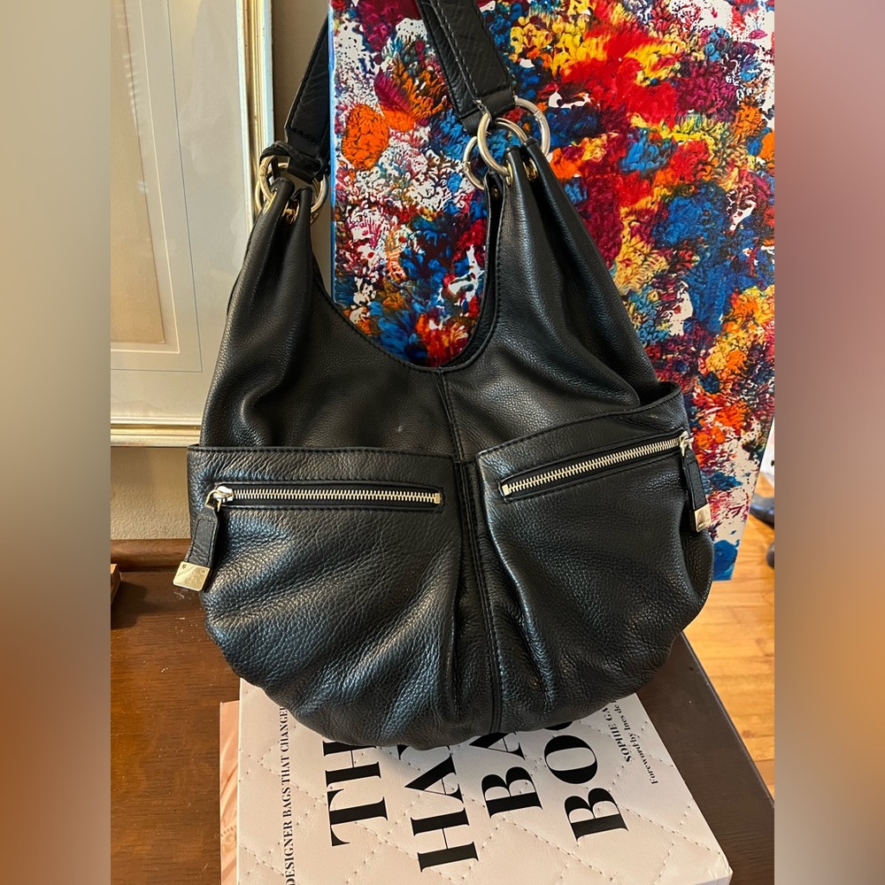 Michael Kors Black Hobo Leather Bag